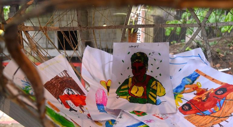 نقاشی های کودکان زنان بومی برزیلی که در کارگاه های UNFPA شرکت می کنند.